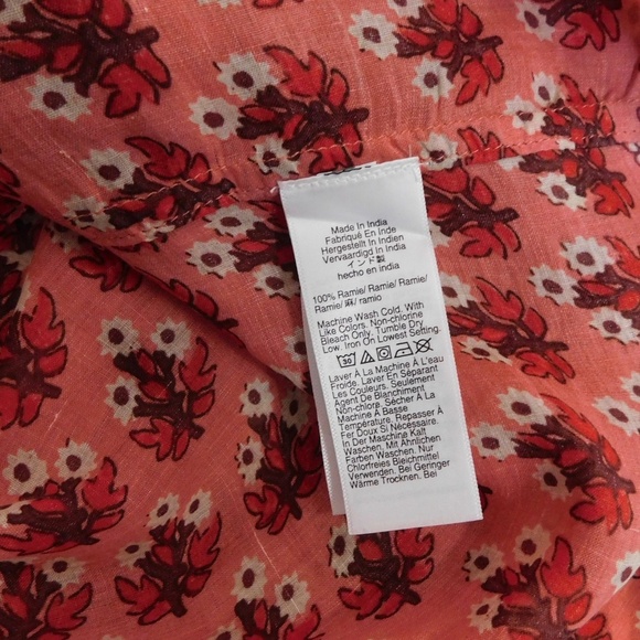 NWT!! J. CREW Cabana Mini Dress Block Print Ramie Coral Multi Cover Up Size 2X - Picture 15 of 16